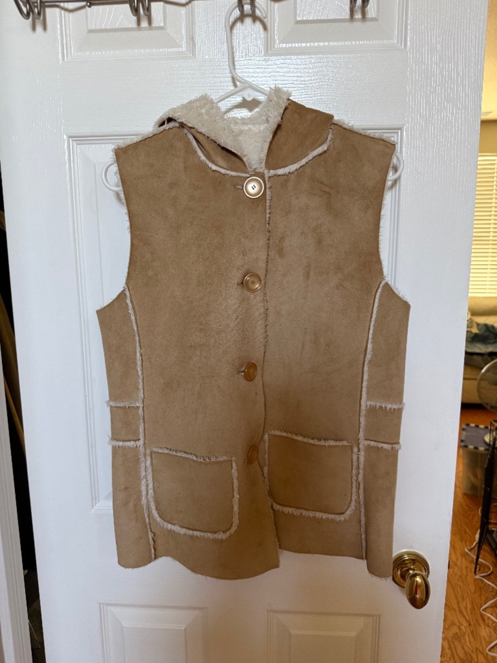 Vintage Tan/Brown Faux Suede Vest